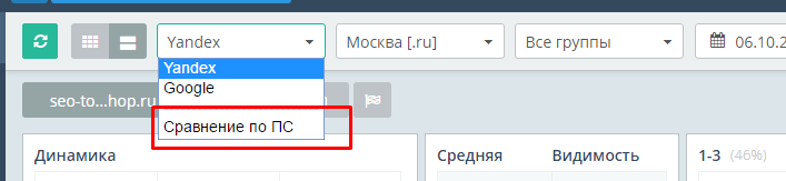 Сниппеты - модуль Позиции в SEO-сервисе Топвизор
