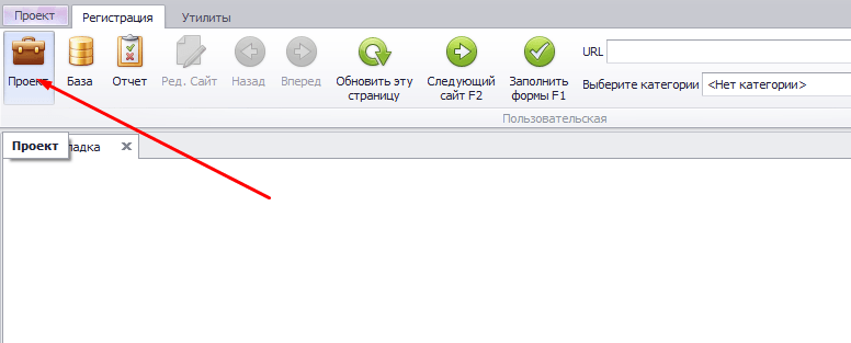 редактирование проекта во время полуавтоматической регистрации в Allsubmitter